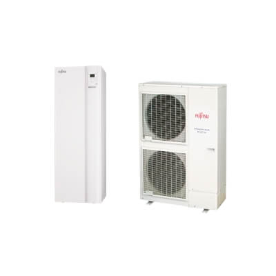 Õhk-vesi soojuspump Fujitsu Waterstage Super High Power DUO 17kW integreeritud tarbeveeboileriga 190L